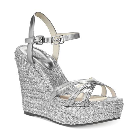 michael kors silver platform sandals|michael kors black heels sandals.